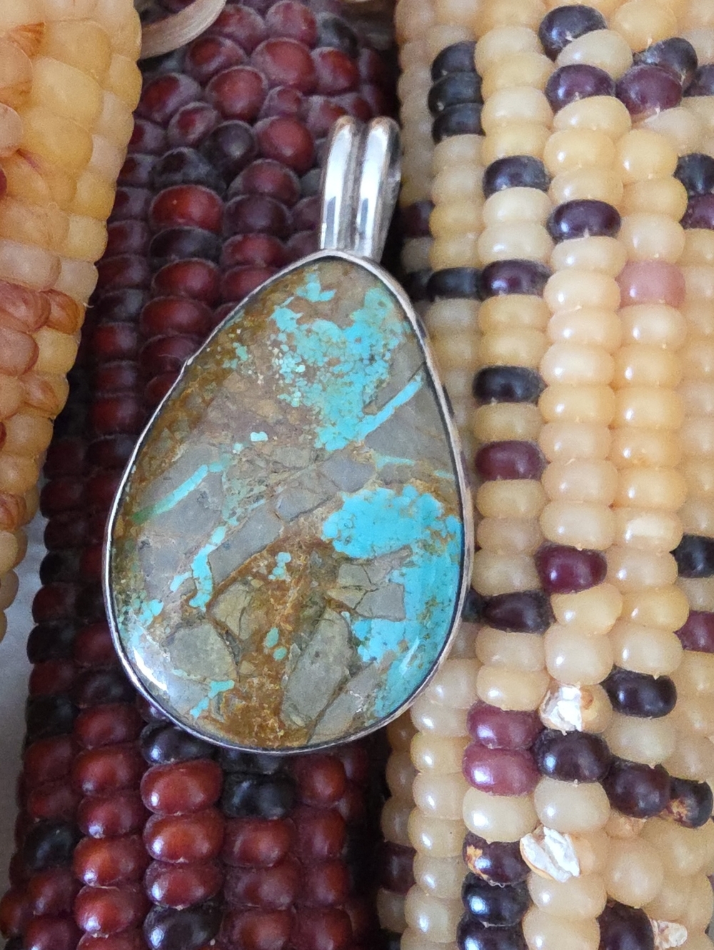 Native American Navajo Royston Turquoise Pendant By Everett & Mary Teller 🩵🤎💚